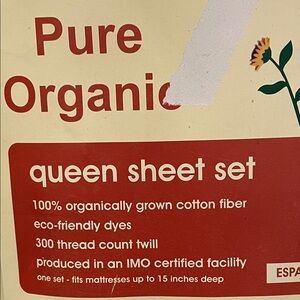 ❤️  NWT ORGANIC CERTIFIED 100% ORGANIC COTTON Queen Sheet Set - Cream